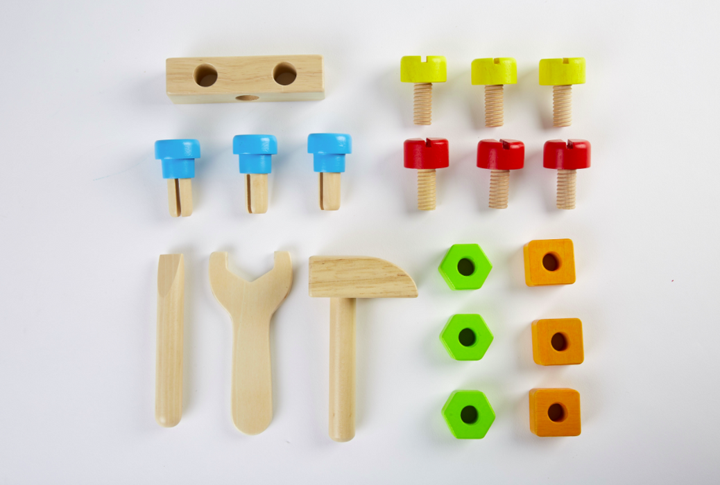 צעצוע לילדים - ערכת כלי עבודה מעץ