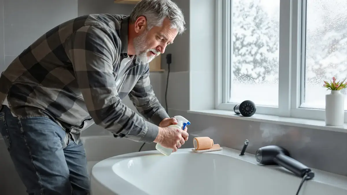 כדי להילחם בעובש בחדר האמבטיה ריטואל של חמש דקות בשנה מחליף ביעילות את האקונומיקה